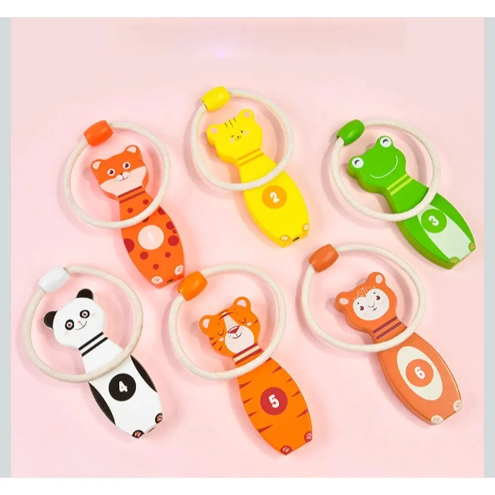 Wooden Ring Toss Game for Kids Animal Design Ages 1 +